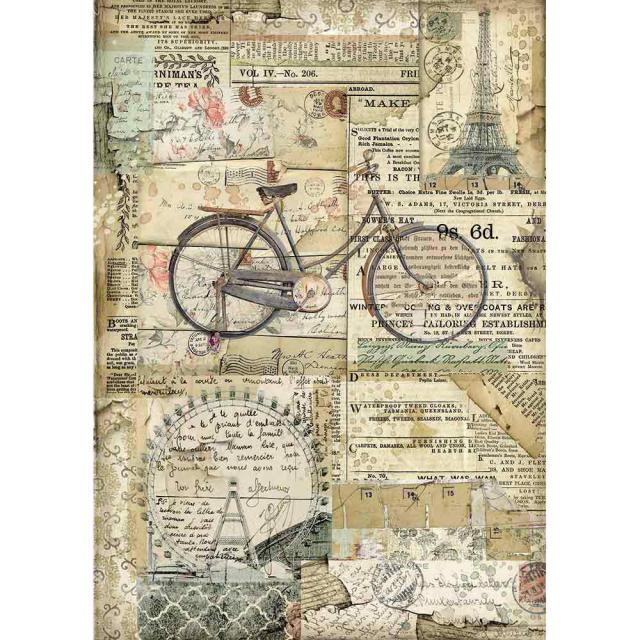 Papel de Arroz Postales con Bicicletas Vintage 125